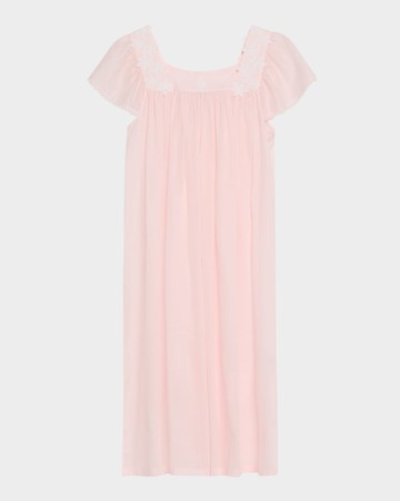 Camilla-2 Ruched Floral Applique Nightgown