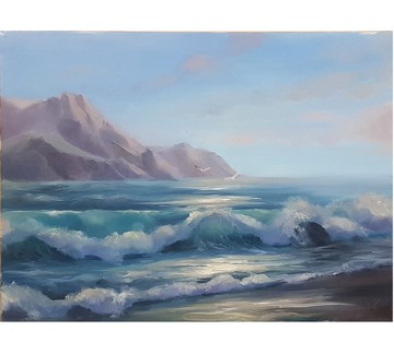 海浪畫 Oil Painting 油畫作品 Original canvas art sescape arts Wave 油畫