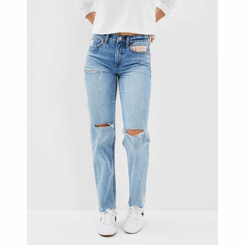 アメリカンイーグル デニムパンツ レディース American Eagle Ae Ripped 90s Straight Jean Light Repair 通販 Lineポイント最大0 5 Get Lineショッピング
