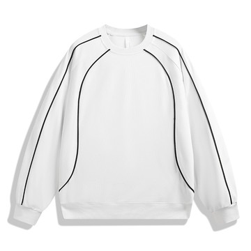 【HOT 本舖】男装2024新款衛衣男女同款秋冬潮牌重磅圓領純色長袖T恤公版港風拼色上衣