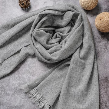 頂級高山Cashmere 圍巾 原色無染中灰親膚透氣 高山雪地