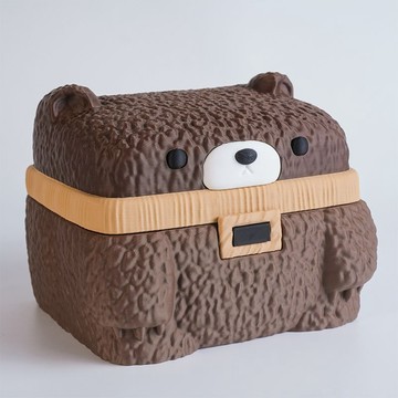 💥新品 免運💥新品 方熊珠寶儲物盒 新款 3D打印 禮品收納盒 玄關收納盒 卡通首飾盒 擺件飾品 加厚帶蓋 交換禮物