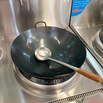 雙耳老式鐵鍋商用飯店無涂層炒菜鍋大圓底炒鍋煤氣灶廚師專用鍋