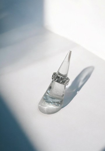 復古交叉格紋寬版戒指