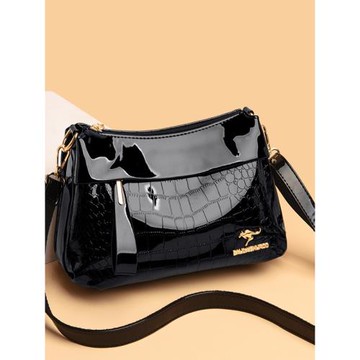 女士包包高級感亮面品牌單肩斜挎包2025新款時尚大氣休閑真皮女包