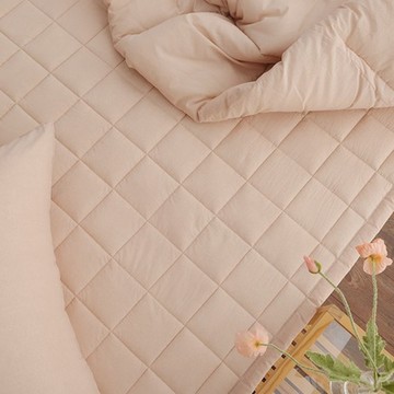 tacca tacca 四季水洗純棉固定帶床墊  珊瑚粉  SS(110 x 200cm)