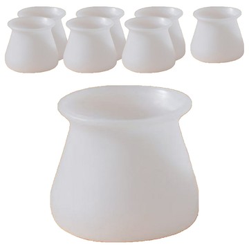 樹懶慢慢 防滑矽膠桌椅腳套 圓形 O1  白色  4.5 x 3.5cm  8個