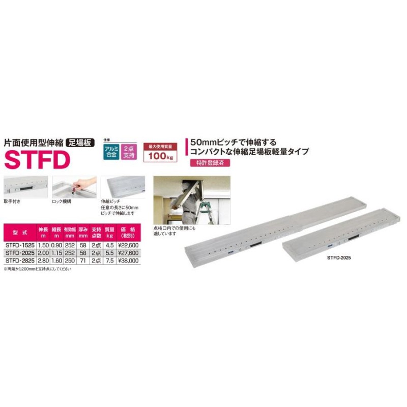 伸縮足場板 スライドステージ SSF1.0-270 ハセガワ 長谷川工業 hasegawa - 1