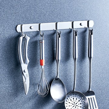 卡貝不銹鋼掛鉤廚房掛鉤勾子吊物鉤櫥柜排鉤掛架掛桿置物衣鉤壁掛