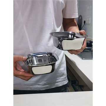 MCOKI麥可廚304不銹鋼加厚方形小碗配菜碗水果零食碗高端小料理碗