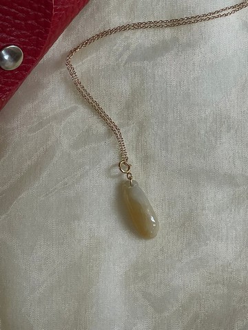 【平安好運鏈】福瓜翡翠項鍊女 II 緬甸玉無優化冰黃無燒色項鏈女