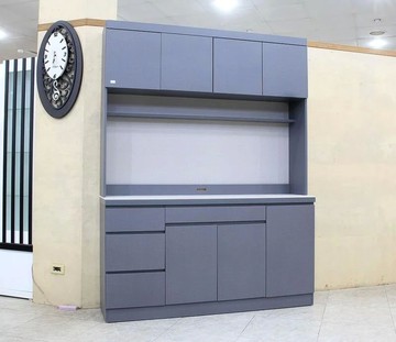 歐風別館五尺亞麻灰色岩板餐櫃上下座基隆至台中免運費