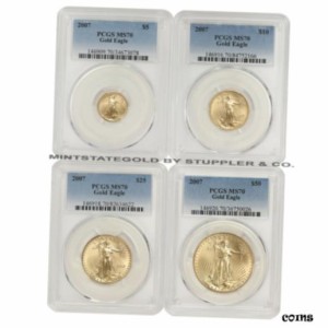 アンティークコイン NGC PCGS Set of Gold Eagles MS70 graded Bullion Eagle coins