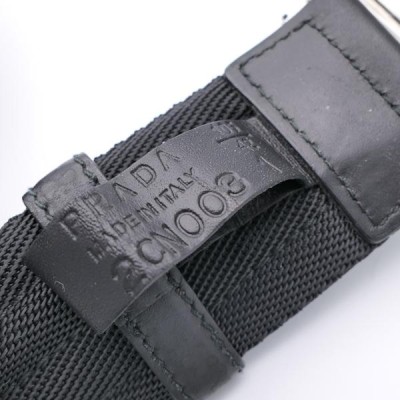 PRADA プラダ ADJUSTABLE FIT BELT 2CN003 NERO 黒 ロゴバックル ...