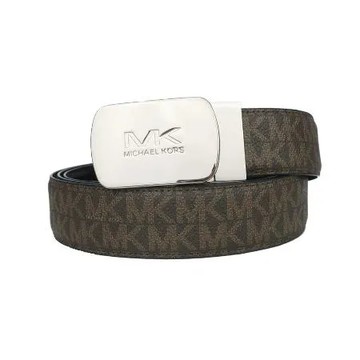 MICHAEL KORS 方牌滿版防刮雙面用皮帶-咖