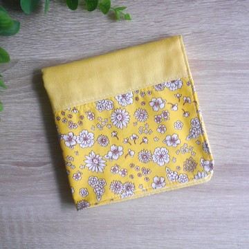 台灣二重紗手帕 = 拼接花柄 = 黃