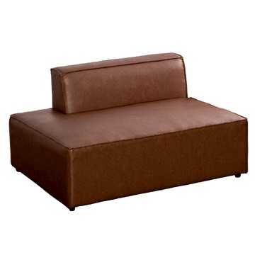 【UHO】里維皮革雙人沙發深灰色-反向