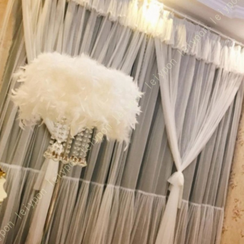 チュール付き遮光カーテン( 2枚組 ) × 2( カラークリーム )