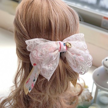 淑女花卉蕾絲相交夾香蕉夾仙女夾-膚色