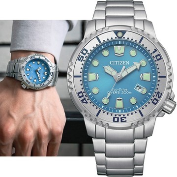 CITIZEN 星辰 PROMASTER 200米光動能潛水男錶-44mm冰藍 BN0165-55L 腕錶-聖誕節 禮物