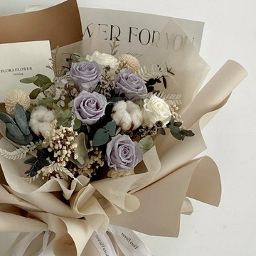 520情人節花束【Flora Flower】乾燥永生花束-莫蘭栗子棕