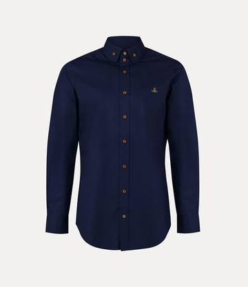 Vivienne Westwood Two Button Krall Shirt Compact Poplin Navy Blue 54 Men