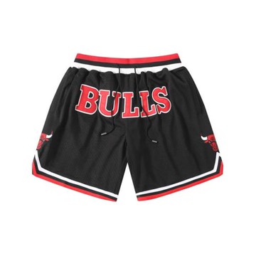 咆哮的小眼睛JUST DON JD芝加哥黑公牛BULLS網眼刺繡高街休閑短褲