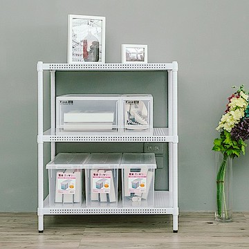 dayneeds 沖孔 75x45x75cm 三層收納架(烤漆白) 層架/置物架/儲藏架