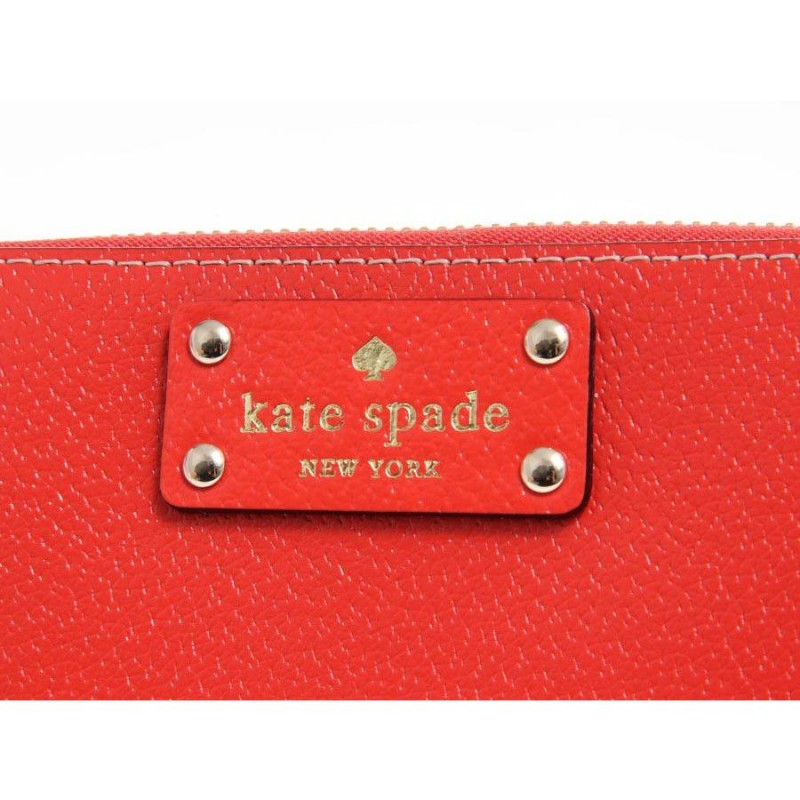 ケイトスペード KATE SPADE ラウンドファスナー長財布レザー赤