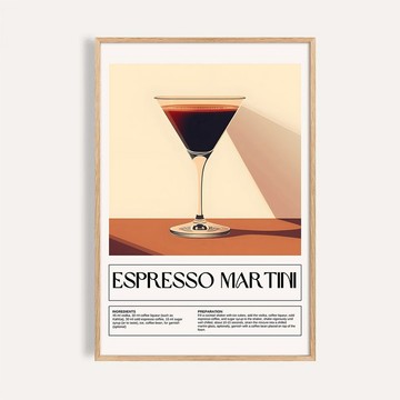 濃縮咖啡馬丁尼 Espresso Martini / 雞尾酒系列掛畫