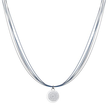 鑽石 鋼線 香薰精油頸鏈 | 藍色 x 銀色