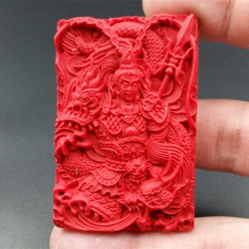 廠家直銷仿朱砂戰神掛件雞血紅珠子吊墜戰神拍照吊墜