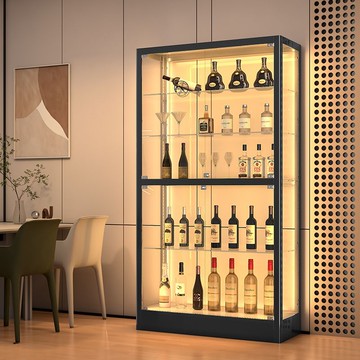 玻璃櫃 開發票 免運 玻璃酒櫃展示櫃客廳靠墻新款現代簡約輕奢高檔置物櫃家用邊櫃LL126公司貨
