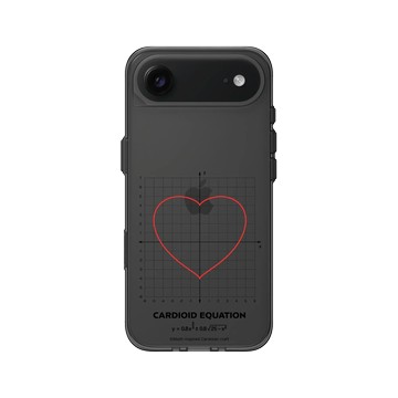 iPhone Air Clear (相機按鈕) 酷墨灰 - Valentine's Day Collection - 愛的方程式：心形（紅）