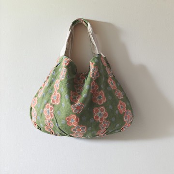 草木染印花棉麻布包 / 適合日常輕鬆拎出門的包