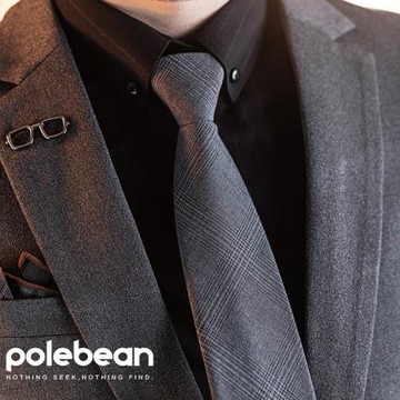 商務免打結領帶男上班正裝純色拉鏈式男士韓版灰色西裝高端手打款