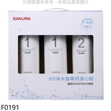 櫻花【F0191】一年份3入組組(不含RO膜)適用P0230/P0231濾心(送5%購物金)