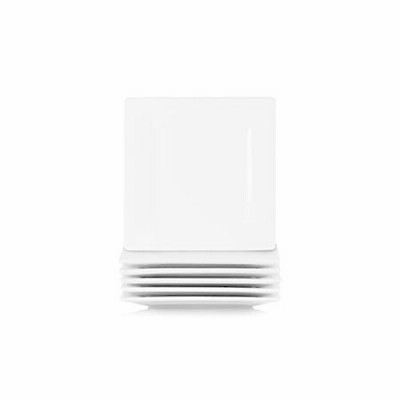 10 Strawberry Street Simply White 6" Square Appetizer Plate, Set of 6［並行輸入品］