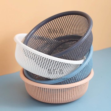 瀝水籃塑料鏤空廚房家用洗菜籃洗菜盆蔬菜筐水果籃子瀝水篩三件套【步行者戶外生活館】
