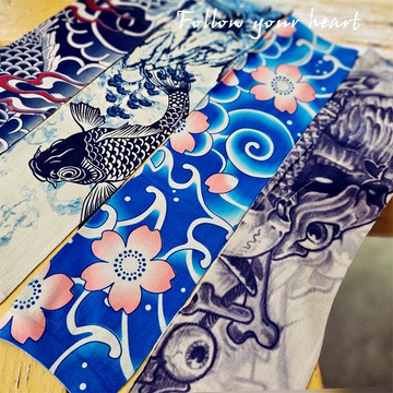 美麗大街【112110302】新款 紋身刺青套袖防曬袖套男女款