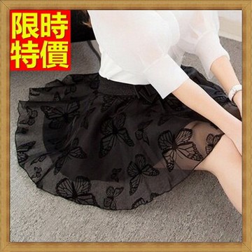 歐根紗裙蓬蓬短裙-韓版蝴蝶結高腰蕾絲百褶女裙子2色69l23【獨家進口】【米蘭精品】