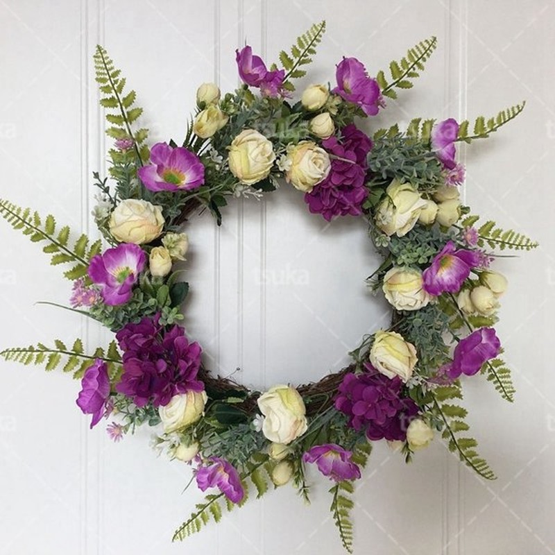 造花 リース 壁掛け 玄関 ウェルカム インテリア アーティフィシャルフラワー ドアリース 壁飾り おしゃれ ナチュラル ドア飾り 玄関リース 通販 Lineポイント最大0 5 Get Lineショッピング