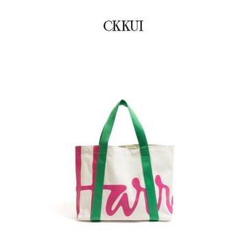 CKKUI 歐美小眾撞色購物袋高級感大容量手提包通勤慵懶單肩托特包