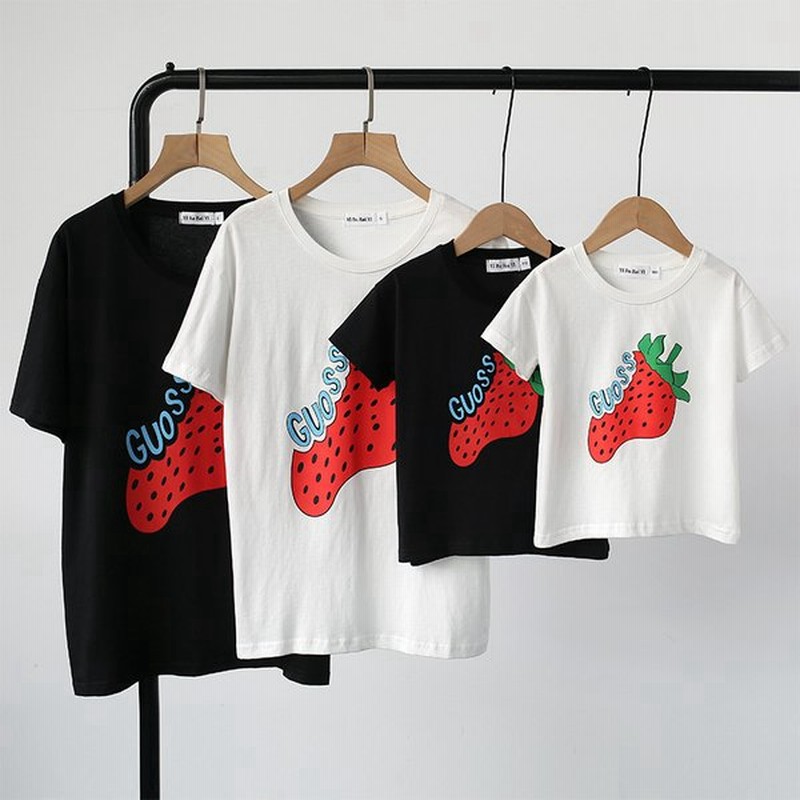 親子ペアルック リンクコーデ 子供服 親子服 半袖tシャツ コットン 家族ｔシャツ カップル 親子 お揃い プレゼント 撮影 スイカ 果物 大きいザイズ ゆったり 綿 通販 Lineポイント最大0 5 Get Lineショッピング
