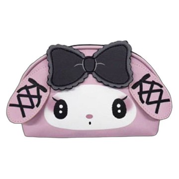 小禮堂 Sanrio 三麗鷗 美樂蒂 皮質造型化妝包 (暗夜天使)