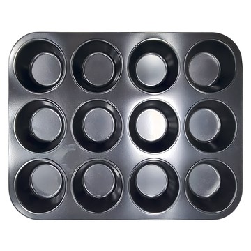 TRIARROW 三箭牌 十二連杯圓形蛋糕模 杯口直徑 7.7cm  375 x 285 x 30mm  1個