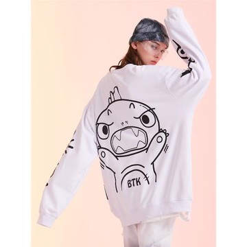 BTK潮牌衛衣男春季圓領上衣情侶裝寬松嘻哈打底衫國潮港風ins超火