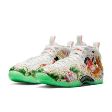 Nike Air Foamposite One 白天津噴 楊柳青年畫 蓮花刺繡 休閒鞋 運動鞋 男鞋 IR2078-100