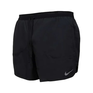 S NIKE 男二合一運動短褲-DRI-FIT吸濕排汗 五分褲 訓練 運動 健身 黑銀