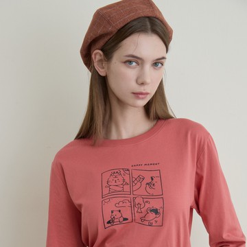 GIORDANO 女裝 元氣萌寵印花長袖上衣 (多色任選)